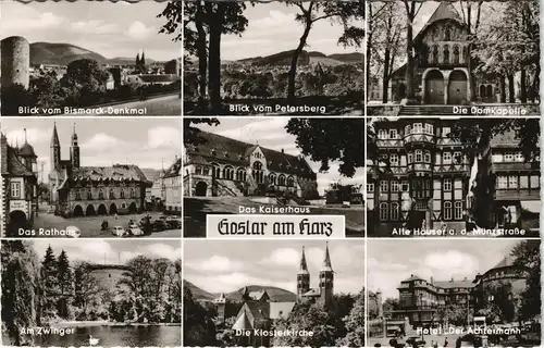 Ansichtskarte Goslar Mehrbild-AK mit 9 Stadtteilansichten 1960