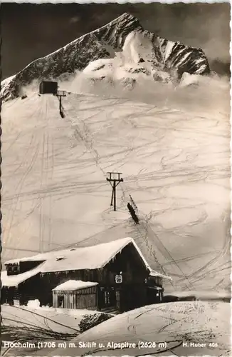 Garmisch-Partenkirchen Hochalm (1705 m) Skilift u. Alpspitze (2628 m) 1960