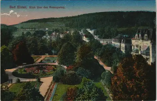 Ansichtskarte Bad Elster Blick nach dem Rosengarten 1913