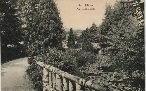 Ansichtskarte Bad Elster Weg zum Gondelteich 1913