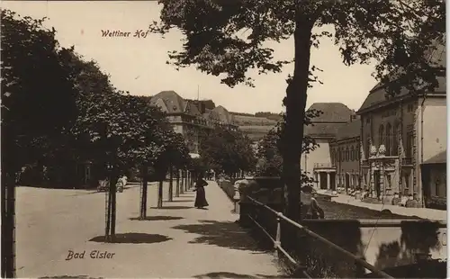 Ansichtskarte Bad Elster Straßenpartie am Wettiner Hof 1913