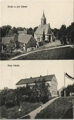 Dittmannsdorf-Reinsberg (Sachsen) 2 Bild Kirche, Alte Schule, Neue Schule 1917
