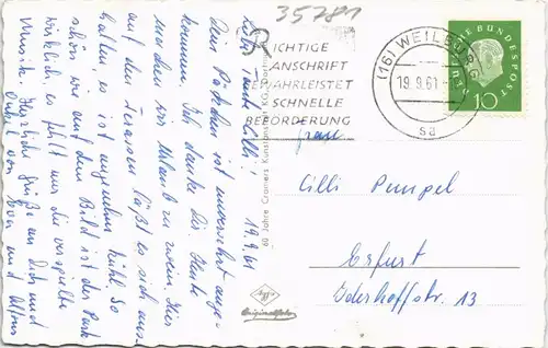 Ansichtskarte Weilburg (Lahn) Schloß - Terrassen 1961