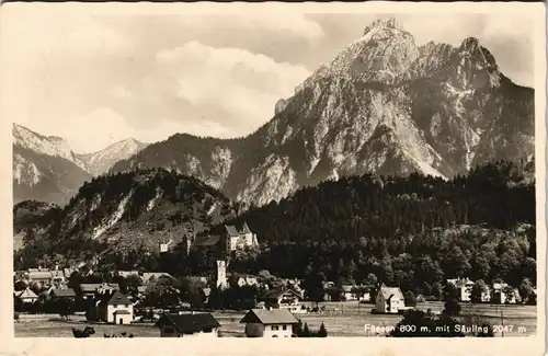 Ansichtskarte Füssen Totalansicht 1952