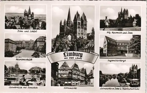 Limburg (Lahn) Mehrbild-AK mit Dom, Marienschule, Jugendherberge uvm. 1960