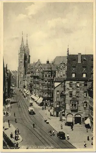 Nürnberg Königsstraße belebt, Hotel Deutscher Kaiser 1978/1940