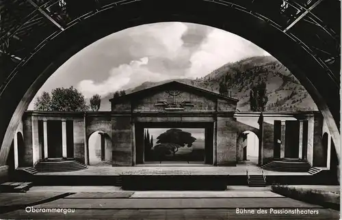 Ansichtskarte Oberammergau Passionstheater Teilansicht Passionsspielhaus 1950