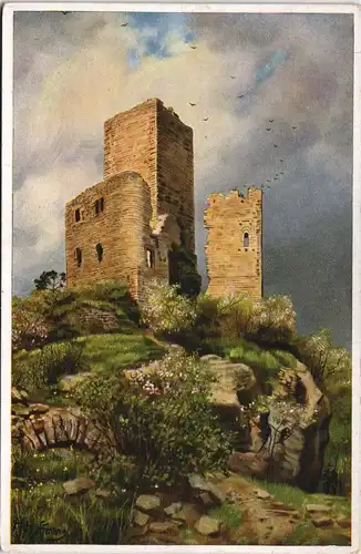 Künstlerkarte H. Hoffmann: Die Eren, Wahlenburg u. Tagesburg 1920