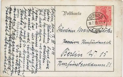 Ansichtskarte  Wanderburschen am Schloß 1919