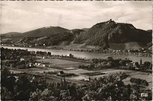 Ansichtskarte Königswinter Blick auf Rhein, Drachenfels und Petersberg 1959