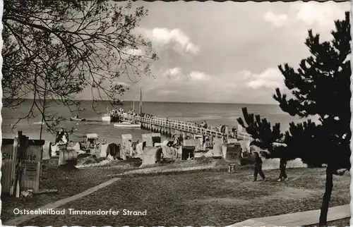 Ansichtskarte Timmendorfer Strand Strandbrücke - Badeleben 1962