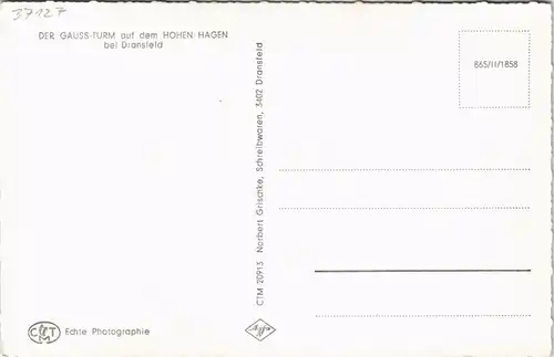 Ansichtskarte Dransfeld Gauss-Turm 1963