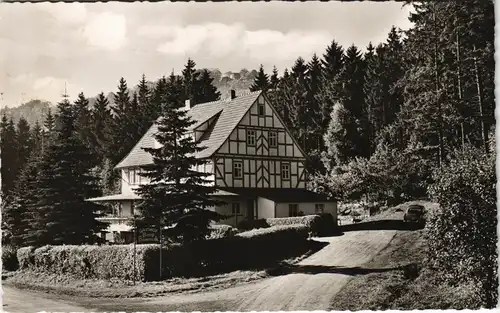 Ansichtskarte Oberstoppel-Haunetal Erholungsheim - Gasthaus Burg Hauneck 1963