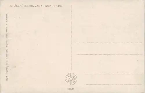 Ansichtskarte  Künstlerkarte Ausland UPÁLENÍ MISTRA JANA HUSA 1920