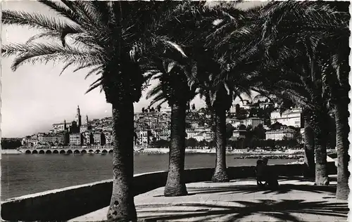 Menton Mentoun/ Mentone Panorama-Ansicht Vue Générale 1954
