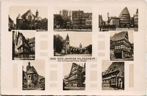 Hildesheim DAS 1000 JAHRIGE HILDESHEIM Mehrbild-AK  mittelalterliche Stadt 1940