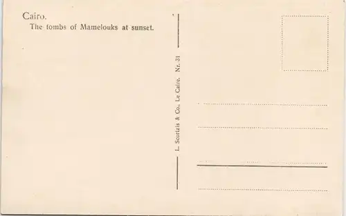 Kairo القاهرة Panorama-Ansicht Minaretten-Türme bei Abend-Silhouette 1930