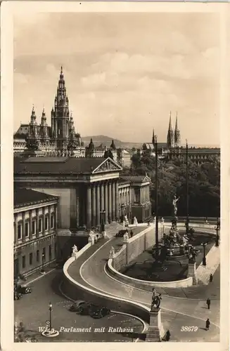 Ansichtskarte Wien Parlament Gebäude-Ansicht mit Auffahrt 1950