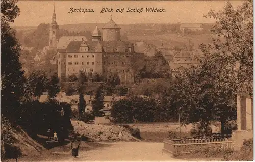 Ansichtskarte Zschopau Schloss Wildeck 1917