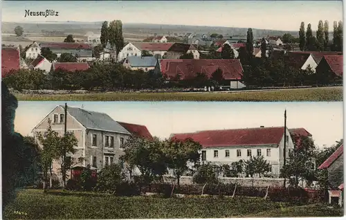 Ansichtskarte Neuseußlitz-Nünchritz (Elbe) 2 Bild - Stadtansichten 1917