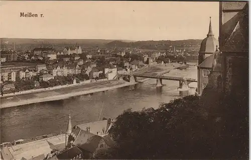 Ansichtskarte Meißen Blick vom Schloss auf die Stadt 1917