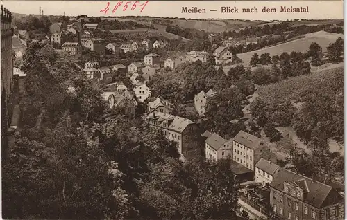 Ansichtskarte Meißen Blick nach dem Meisatal 1917