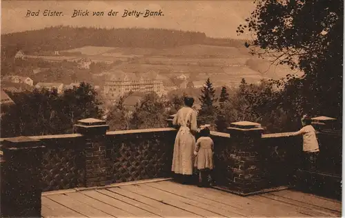 Ansichtskarte Bad Elster Frau und Kinder an der Betty Bank 1917