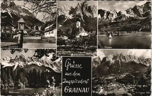 Ansichtskarte Grainau Mehrbild-AK Grüsse aus dem Zugspitzdorf 1965