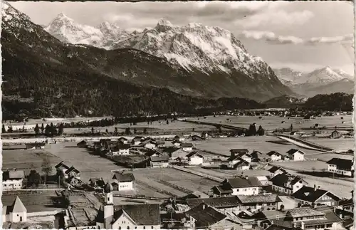 Ansichtskarte Wallgau Panorama-Ansicht Blick zu Karwendel Bergen 1961