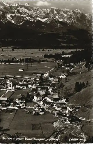 Ansichtskarte Wallgau Panorama-Ansicht Blick zum Wettersteingebirge 1965
