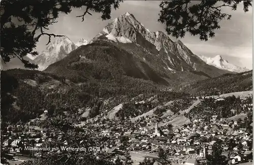 .Bayern Panorama-Ansicht mit Wetterstein, Wettersteingebirge 1961