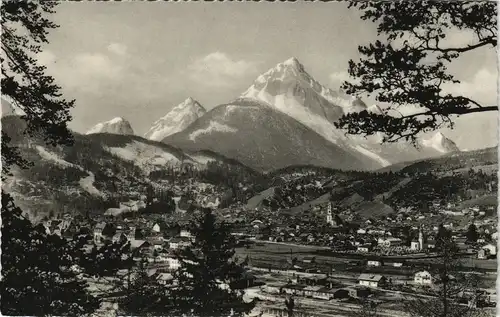 Ansichtskarte .Bayern Panorama-Ansicht Blick auf Wettersteingebirge 1955