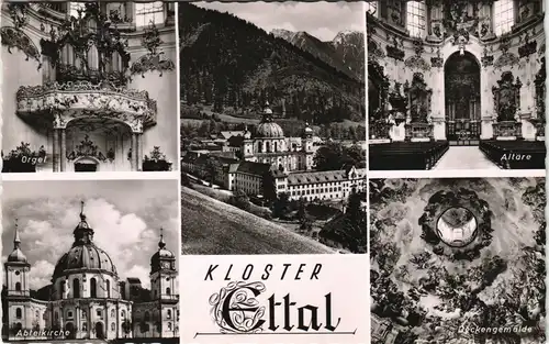 Ansichtskarte Ettal Kloster Ansichten (Mehrbild-AK) 1960