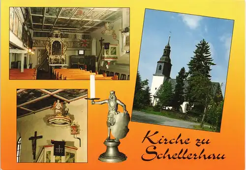 Schellerhau-Altenberg (Erzgebirge) Kirche Mehrbild-AK 3 Ansichten 2004