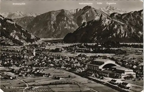 Ansichtskarte Oberammergau Panorama-Ansicht Totalansicht Ort und Alpen 1962