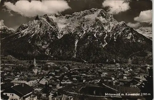 Ansichtskarte Mittenwald Panorama-Ansicht Karwendel Berge Bergpanorama 1960