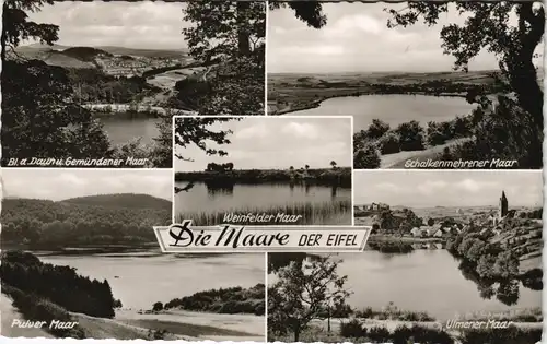 Daun Eifel Eifel Maare Mehrbild-AK Ulmer Maar, Pulver Maar uvm. 1965/1960