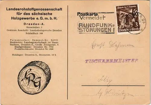 Dresden Landesrohstoffgenossenschaft für das sächsische Holzgewerbe 1939
