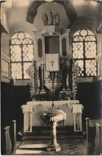Hohenbocka Hory Bukow Kirche - Altar, Taufbecken 1928 Privatfoto