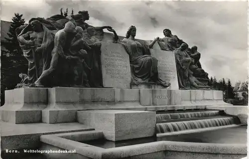 Ansichtskarte .Schweiz Bern Berne Welttelegraphendenkmal Monument 1950