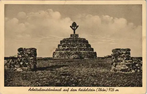 Ansichtskarte Bischofsheim (Rhön) Arbeitsdenkmal auf dem Heidelstein 1939