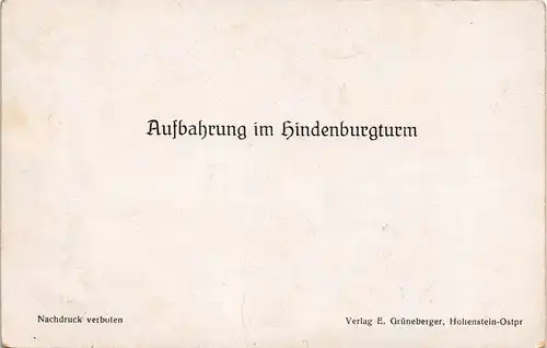 Tannenberg Stębark Aufbahrung - Soldaten Hindenburgturm 1934