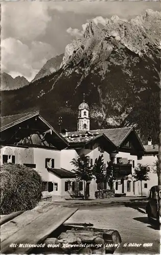 Ansichtskarte Mittenwald Straßenpartie 1956