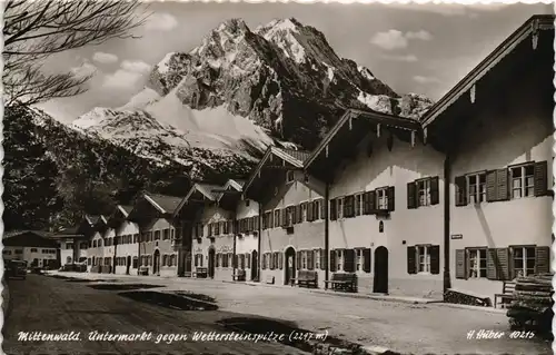 Ansichtskarte Mittenwald Untermarkt 1961