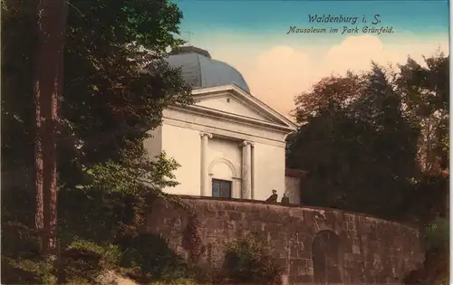 Waldenburg (Sachsen) Fürstlicher Park Grünfeld - Mausoleum 1911