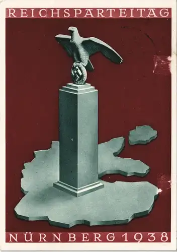 Ansichtskarte Nürnberg REichspartietag - Künstler-Propaganda-Karte 1938