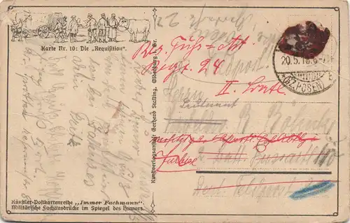 Ansichtskarte  Künstlerkarten - Militär - Die Requisition 1918