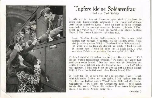 Ansichtskarte  Tapfere kleine Soldatenfrau - Abschied Text 1940