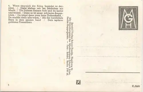 Ansichtskarte  Tapfere kleine Soldatenfrau - Abschied Text 1940