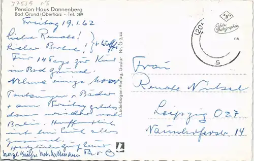 Ansichtskarte Bad Grund (Harz) Pension Haus Dannenberg 1962